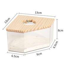 Nhà tắm cho chuột Hamster, hộp cát trong suốt cho chuột Hamster, bồn tắm, hộp tắm cho thú cưng nhỏ, phụ kiện trong suốt - Hình chữ nhật - Xem 7