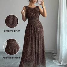 Raffinéa Women's Elegant And Fresh Floral Mesh Apricot Round Neck Gathered Waist Drawstring Waist Cover Body Slimming A-Line Sleeveless Long DressHomecoming Dresses, Wedding Guest Dresses Party Dress  Elegant Party Dresseswinter Winter Clothes Winter Clothes For Women Cozy Fall And Winter Clothes For Women Fall Winter 2025 Women Christmas New Year Clothes For New Year Thanksgiving Hanksgiving Outfit For Women Party  Elegant  Luxury Sexy Christmas New Year Party Graduation Ball Cosplay New - Café - Ver 3