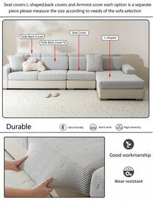 1 tấm bọc ghế sofa co giãn, chống trượt, phủ toàn bộ bề mặt, dùng được cả bốn mùa, chất liệu vải dày dặn, có thể giặt máy, chống bụi, thân thiện với thú cưng, có thể điều chỉnh kích thước phù hợp cho phòng ngủ, văn phòng, phòng khách, ghế sofa hình chữ L và ghế sofa 1/2/3/4 chỗ ngồi. - Màu Xám nhạt - Xem 11