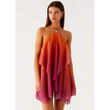 Vestido Halter Gradiente Tul Estilo Único Bestseller - Naranja - Ver 7