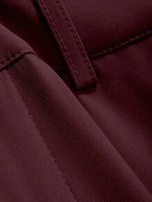 Pantalones casuales de mujer con bolsillo delantero liso, estilo casual de negocios, pantalones de vestir de mujer de talle bajo - Verde militar - Ver 5