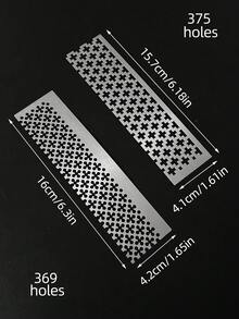 [1/2 Piezas] Regla para pintura de diamantes - Flor de ciruelo y diamante cuadrado, material de metal resistente, antioxidante, con orificios para alineación rápida, eficiente para principiantes y artesanos en pintura de diamantes - regla de acero - Ver 11