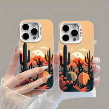 Cactus verde oscuro, atardecer naranja en el desiertofunda de teléfono Fundas compatibles con ,Apple,VIVO,OPPO,,, y Honor.Fabricadas en silicona TPU,ofrecen protección contra golpes y caídas. - Blanco - Ver 1