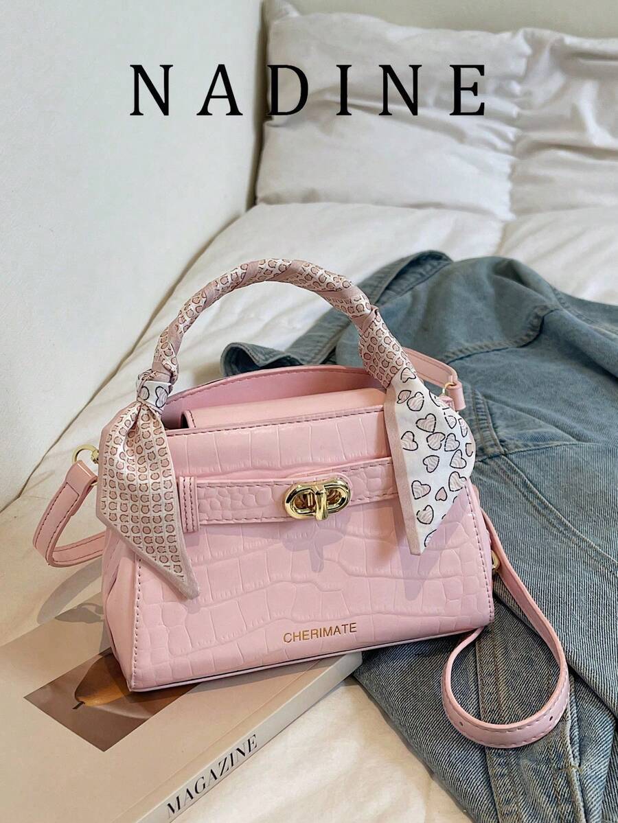 Fashionable Versatile Contrast Color Casual Tote Bag For Women