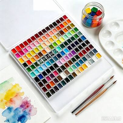 150色珠光水彩颜料套装，珠光颜料，适用于艺术家、插画爱好者、剪贴簿制作、装饰等。
