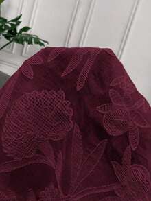 de moda con cuello redondo, abotonada, de manga corta y jacquard, para verano - Rojo - Ver 8