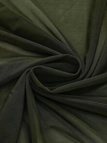 Hippie Camiseta sin espalda con cuello en V profundo, estilo vintage y holgado, para mujer (incluye forro de top tubo) - Verde militar - Ver 3
