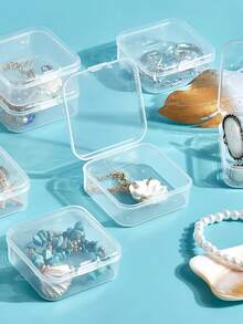 1/15/16/31 piezas Cajas de almacenamiento de plástico transparente de uso múltiple, Contenedores de almacenamiento de cuentas transparentes mini con tapas con bisagras, Cajas de suministros de artesanía transparentes rectangulares para organizar pendientes, anillos, joyería y accesorios de arte de uñas - Multicolor - Ver 7