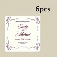 Customized Modern Wedding Stickers, Customized Wedding Napkin Labels, Personalized Wedding Stationery, Wedding Napkin Stickers, Box Stickers, Packaging Stickers, Gift Stickers, Message Stickers - Square Stickers - View 16
