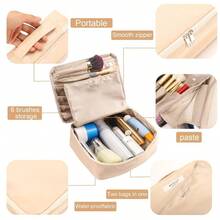 Travel Makeup Bag Cosmetic Bag Makeup Bag Toiletry Bag For Women And Men (Beige) - Màu be - Xem 3