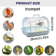 Portable Pet Carrier Cage For Parrots, Hamsters, Rabbits, Acrylic Transparent Travel Tote Bag, High-Quality Small Pet Carrying Case, Large/Small Size (Random Color) - Small Blue - View 3