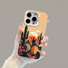 Cactus verde oscuro, atardecer naranja en el desiertofunda de teléfono Fundas compatibles con ,Apple,VIVO,OPPO,,, y Honor.Fabricadas en silicona TPU,ofrecen protección contra golpes y caídas. - Blanco - Ver 5