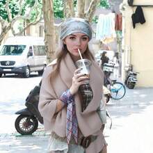 Bohemian Style Sea Breeze Sunflower Headscarf Women's Summer Thin Style American Retro High-End Small Square Scarf Fashionable Temperament Versatile - Màu Khaki - Xem 3