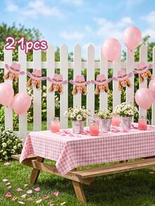 7/14/21pc Custom Personalized Cowboy Face Paper Banner Flags, Pink Cowgirl Brown Cowboy Banner Hanging Decor, Western Themed Birthday Party Supplies, My First Birthday Party Favors, Cowboy 1st Birthday, My First Rodeo, Party Decorations - Multicolor - View 28