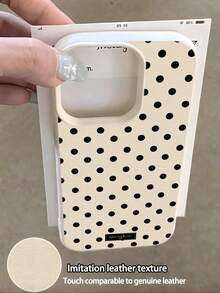 1pc Text & Polka Dot Pattern Full Coverage Shockproof TPU Phone Case, Compatible With Apple 17, 16, 15, 14, 13, 12, 11 Pro Max And Series - Multicolor - View 3