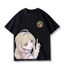 Camiseta Danganronpa Chigusa Hinata, top de manga corta, mercancía de anime, ropa de estudiante para hombres y mujeres, verano. - Negro - Ver 2