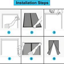 Puerta Mosquitera Autoadhesiva Magnética, Fácil Instalación Sin Perforar, Ventilada y Transparente, para Puertas de 90/100cm x 210cm, 3 Colores Disponibles - Negro - Ver 7