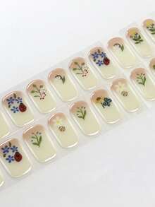 Tiras de gel para uñas semi curadas, 20 piezas de calidad de salón de larga duración, fácil de aplicar y quitar, pegatinas de gel para uñas con luz UV - Multicolor - Ver 6