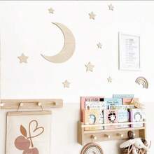 1 Set Moon & Star Wall Stickers, Suitable For Decorating Children's Room, Bedroom Scenes. Ideal For Nursery Decor, Cozy Room Styling, And Baby Shower Parties. - Multicolor - View 5