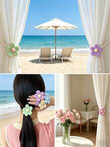 10pcs Padded Flower Decorations, Creative Floral Shapes, Garment Accessories, For DIY, Wedding Decor - Cotton-filled Flowers - View 10