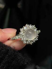 5pcs Fashion Cubic Zirconia Open Copper Ring Set Suitable For Women Party Wedding Wear - Silver - View 7