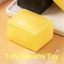 1pc Random Soft Cute Tofu Stress Relief Toy, Slow Rebound Realistic White Tofu, Suitable For Holiday Gifts, Fun & Adorable Gift, Birthday, Easter, Halloween, Christmas, Party, Squishy, Squishy Toys, Squishy Stress Toy, Dumpling Squish - Tofu - View 2