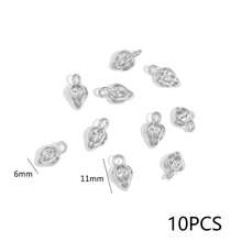 10 chiếc mặt dây chuyền hình nụ sen mạ vàng 18K bằng thép không gỉ 304, hạt mặt dây chuyền hình hoa 3D để tự làm trang sức. - mặt dây chuyền - Xem 12