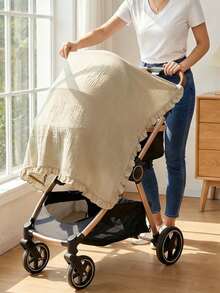 1 Stück Musselin Stilltuch zum Stillen, 100% Baumwolle atmungsaktives Stilltuch mit Rüschen, Mehrzweck-Privatschal für Mütter, Kinderwagenabdeckung/Autositz-Baldachin, perfekt für den Außen- und Innenbereich - Verschiedenfarbig - Übersicht 8