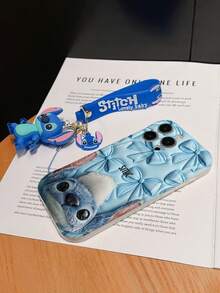 Disney Lilo And Stitch Phone Case : 3D Fluffy Pattern Border Protector Phone Soft Phone Case With A Free Cute Stitch Bracelet Chain Lanyard, Stitch, Lilo, Angel, For Apple 17 Promax 17 Pro 16 15 14 13 12 11 Pro Max XS Max X XR Soft Cover Summer Phone Case - trắng - Xem 6