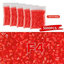 5000+ piezas Paquete de recarga de cuentas de fusión de 2.6mm en series de rojo, rosa y marrón, empaquetadas individualmente, suministros para manualidades de hacer joyas, colgantes, llaveros, para graduación, regreso a clases, Navidad, fiestas, regalos de cumpleaños, set a granel de cuentas de fusión de 2.6mm multicolor - Cuentas de rompecabezas de 2,6 mm - Ver 20