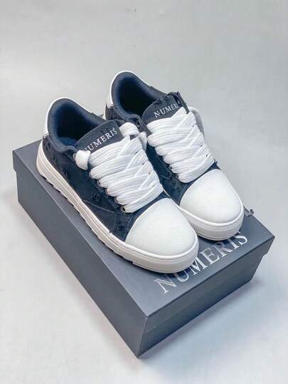 Zapatos de pan nuevos para hombres, zapatos de pareja retro, zapatos de pan de suela gruesa de caña baja, zapatos de estudiante, con caja de zapatos, adecuados para regalos, escuela, correr, estudiantes