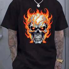 Printed T-Shirt For Men And Women - 黑色 - 查看 1