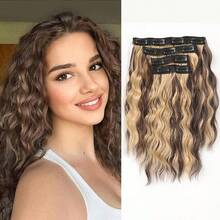 4-Piece Set Of 11 Clip-In Hair Extensions, Clip-In Hair Extensions, 12 Inch Synthetic Clip-In Short Soft Natural Wigs High-Tempe - Multicolor - View 11