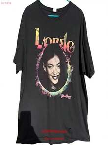 Women's Reversible Black T-Shirt From Lorde's 2022 Solar Tour, Size XL, Vintage Wash, Stretch Fabric, Suitable For Both Sexes, Elegant And Casual. - 黑色 - 查看 1