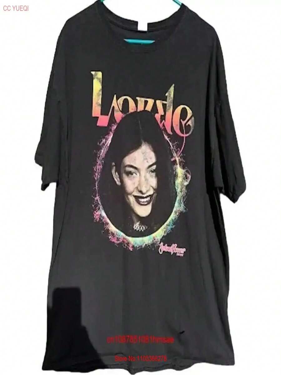 Women's Reversible Black T-Shirt From Lorde's 2022 Solar Tour, Size XL, Vintage Wash, Stretch Fabric, Suitable For Both Sexes, Elegant And Casual. - 黑色 - 查看 1