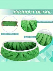 Rectangular Microfiber Mop Replacement Cloths, Reusable Cleaning Pads For Flat Mops, Easy To Install And Remove, Keeps Floors Clean And Streak-Free For Home Use. Christmas, Halloween, Easter, Thanksgiving, Holiday Season Gift - Green Mop Cloth - View 2
