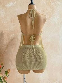 Nuevo conjunto casual de vacaciones de primavera/verano para invitados a bodas en la playa, brunch de graduación, Día de San Patricio, vacaciones de primavera, festival de música de Pascua, elegante estilo bohemio tropical, temporada de bodas, conjunto de playa con flecos bordados en caqui, conjunto de 2 piezas de suéter para vacaciones de verano de mujer - Multicolor - Ver 2
