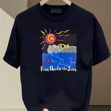 Printed T-Shirt For Men And Women - Black - View 1