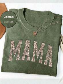 Leopard Print T-Shirt For Mom, Mother's Day Gift, Mom T-Shirt, Vintage Mom T-Shirt, Gift For Mom, Mom T-Shirt, Leopard Print Mom T-Shirt, Leopard Print Mom T-Shirt, Mother's Day Gift, Mom T-Shirt, Vintage Mom T-Shirt, Gift For Mom, Mom T-Shirt, Women's Leopard Print T-Shirt - 橄欖綠 - 查看 5