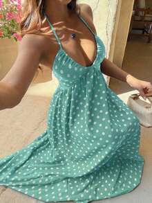 Women Midi Dresses - Mint Green - View 3
