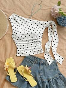 para mujeres que salen a la playa en verano, vacaciones, parte superior de mujer de color amarillo claro con hombros asimétricos, tirantes de lazo, fluida y ajustada, adecuada para fiestas, vacaciones, festivales de música, estilo bohemi - Blanco y Negro 2 - Ver 6