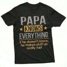 Camiseta para Hombre 'Papa Lo Sabe Todo' para el Día del Padre, para Papá, Tío, Abuelo - Estilo - Ver 6