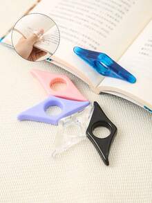 1/10pcs Acrylic Reading Finger Rings Bookmarks, Made Of Smooth Acrylic Material For Comfortable Wear, Easily Secure Pages And Free Up Hands, Suitable For Daily Reading, Study, Office Work And More - Multiple Styles - View 1