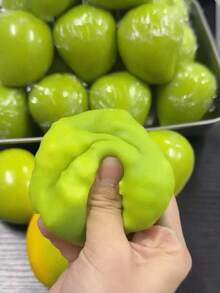 Handmade Crispy Mango Stress Ball Squeeze Toy, Color-Changing Mango Squishy Fidget Ball, ASMR Sensory  Stress Relief Toy - 1pcs - 查看 3