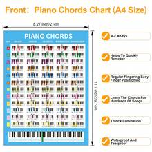 Poster Akord Piano Berwarna-warni, Termasuk Akord Piano Umum, Notasi Keyboard Piano, Diagram Akord, dan Panduan Teori Musik untuk Pemula dan Guru Musik, Kertas Tebal Dilaminasi Dua Sisi - Baby Blue - View 4