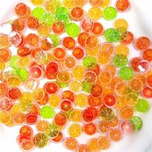 60pcs Mixed Fruit Slice Resin Flat Back Round Decor, Transparent Mini Lemon, Orange, Lime Slices For DIY Crafts. Transparent Citrus Fruit Slice Resin Pendant For Jewelry Making, Scrapbooking And Nail Art. Miniature Transparent Fruit Slice Round Decor, Simulating Lemon, Orange, Lime Resin Slices For DIY Phone Case Decoration. - Tangerine - View 7