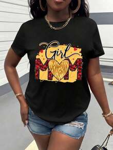 Mom Printed T-Shirt, Women's Short-Sleeved Crew Neck T-Shirt, A Special Gift For Mother's Day, With A Heart Pattern Design. This Stylish And Versatile T-Shirt Showcases The Brilliance Of Maternal Love, Perfect For Everyday Wear. - [白色的] - 查看 10