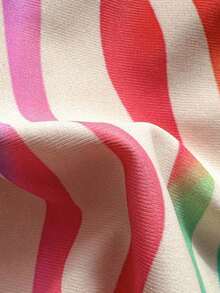 Conjunto de bikini sexy de cuello halter y lazo para mujer en bloque de color para vacaciones, playa de verano - Multicolor 8 - Ver 3