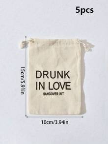 5/10/20 Pcs Black Letter Printed Jute Drawstring Bags, Linen Jewelry Gift Pouches, Reusable Gift Bags For Wedding Favors, Christmas, DIY Crafts, Baby Party, Baby Shower & More Occasions - Multicolor - View 12