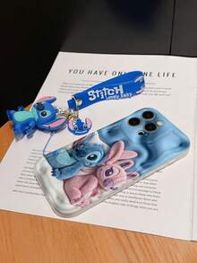 Disney Lilo And Stitch Phone Case : 3D Fluffy Pattern Border Protector Phone Soft Phone Case With A Free Cute Stitch Bracelet Chain Lanyard, Stitch, Lilo, Angel, For Apple 17 Promax 17 Pro 16 15 14 13 12 11 Pro Max XS Max X XR Soft Cover Summer Phone Case - trắng - Xem 6